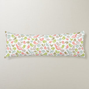 background with colourful birds ornament body cushion