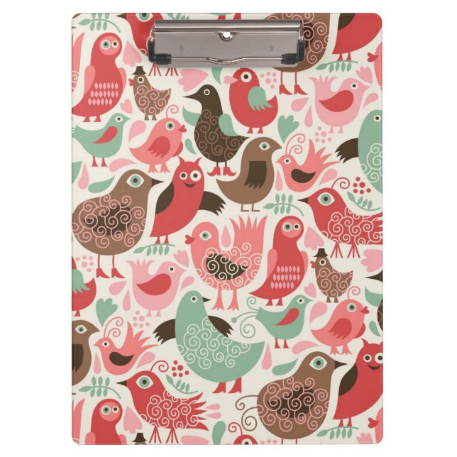 background with cute birds clipboard (Front)