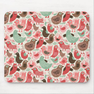 background with cute birds mouse pad