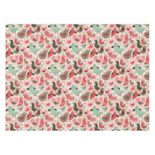 background with cute birds tablecloth