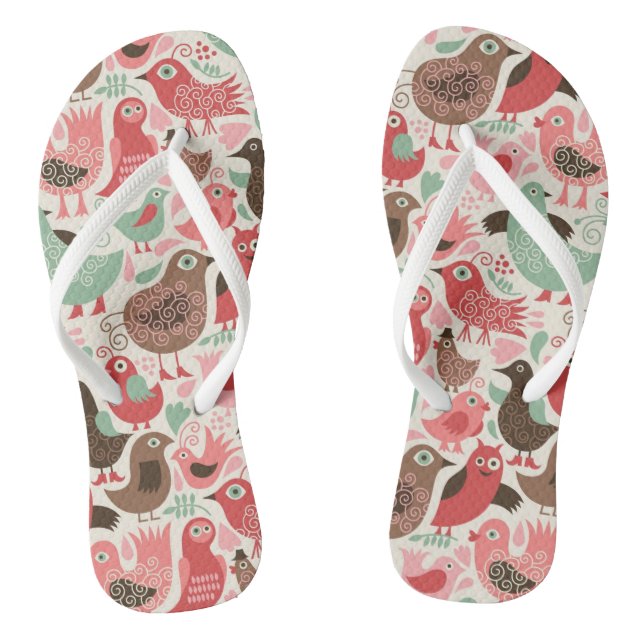 background with cute birds thongs (Footbed)