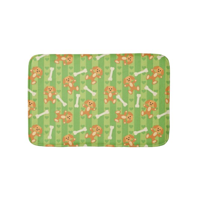 background with dogs and bones bath mat (Front)