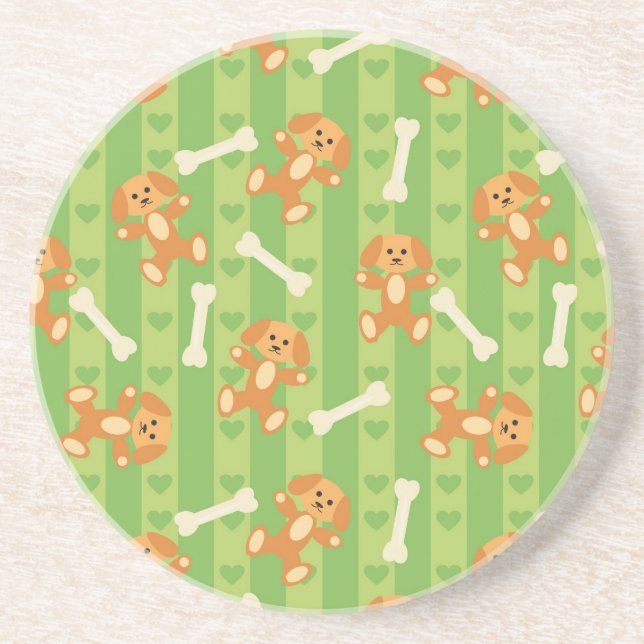 background with dogs and bones coaster (Front)