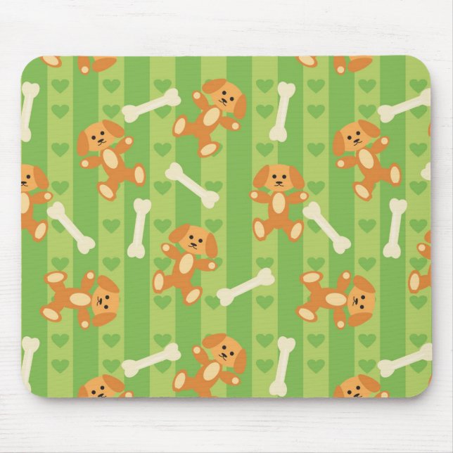 background with dogs and bones mouse pad (Front)