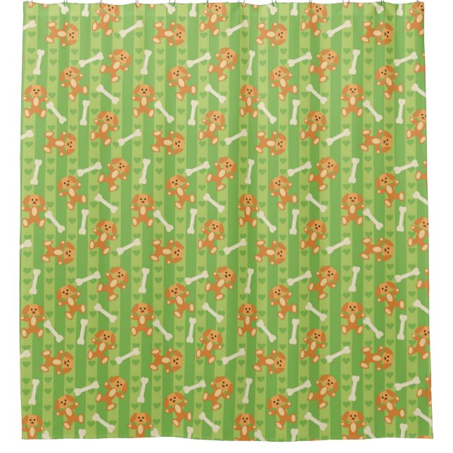 background with dogs and bones shower curtain (Front)