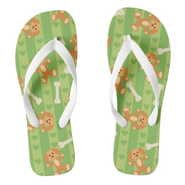 background with dogs and bones thongs (Footbed)