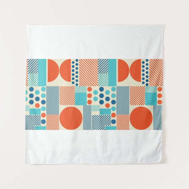 Background with geometrics forms, modern art patte tapestry (Front)