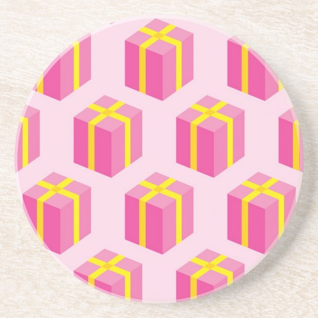 Background with gifts coaster (Front)