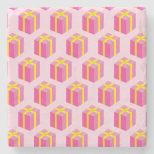 Background with gifts stone coaster
