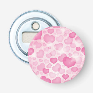 Background with Hearts Bottle Opener
