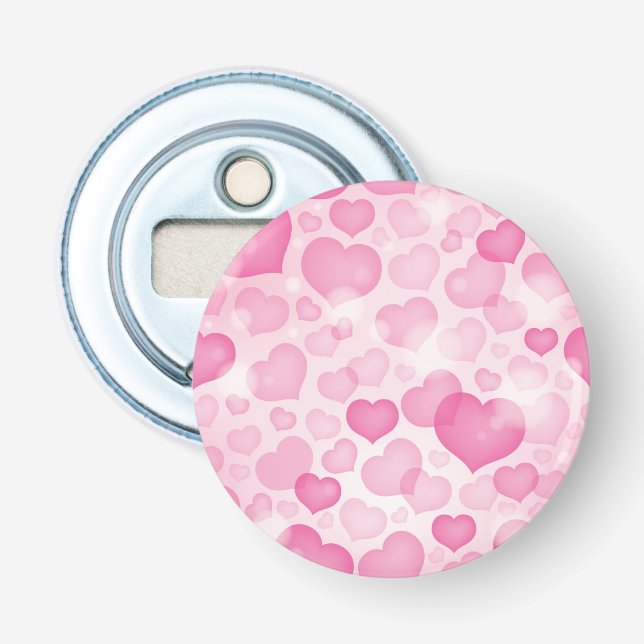 Background with Hearts Bottle Opener (Front)
