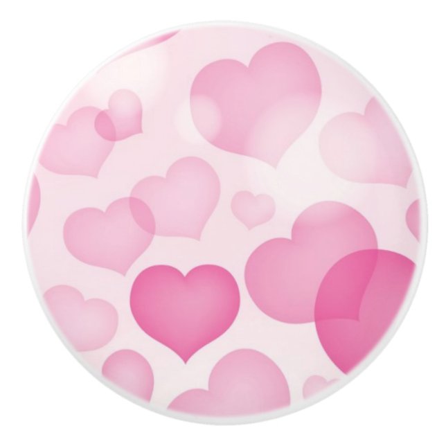 Background with Hearts Ceramic Knob (Front)