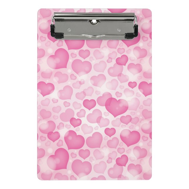 Background with Hearts Mini Clipboard (Front)