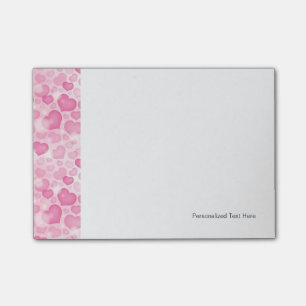 Background with Hearts Post-it Notes