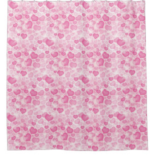 Background with Hearts Shower Curtain