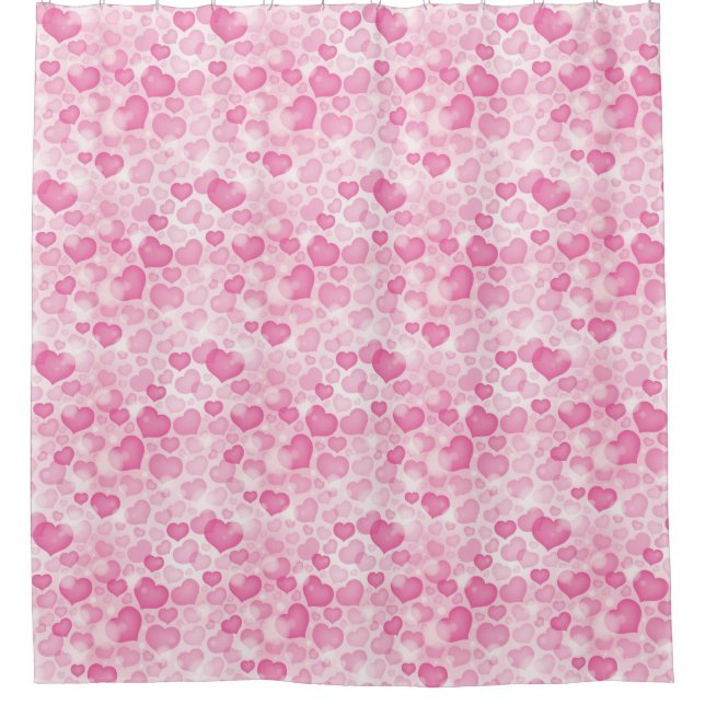 Background with Hearts Shower Curtain (Front)