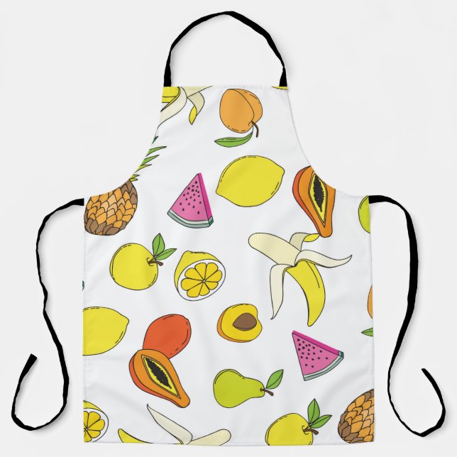 Background with juicy fruits. Seamless fruit patte Apron (Front)