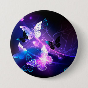 Background with Night Butterflies 7.5 Cm Round Badge