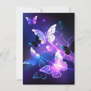Background with Night Butterflies Advice Card