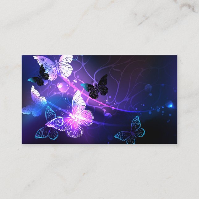Background with Night Butterflies Advice Card (Front)