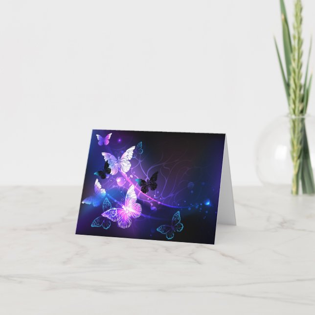 Background with Night Butterflies Announcement (Front)