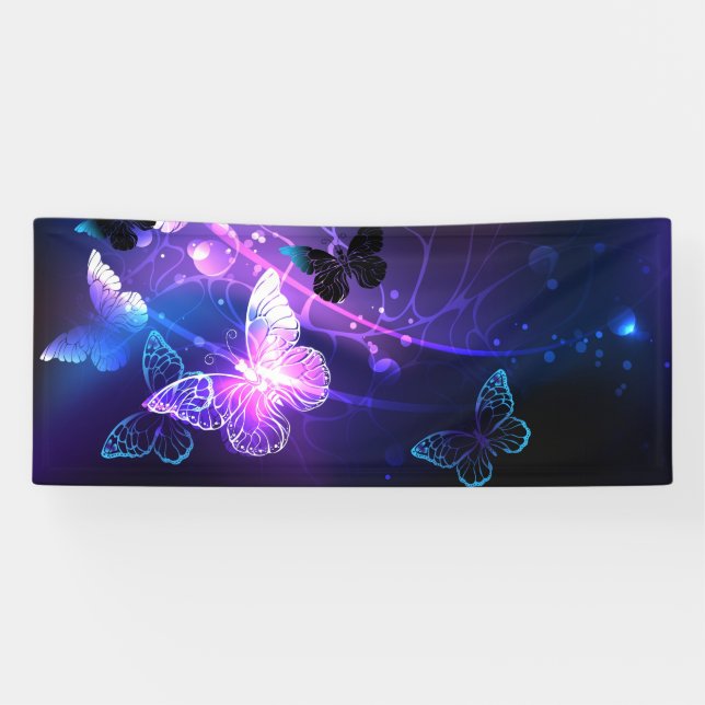 Background with Night Butterflies Banner (Horizontal)