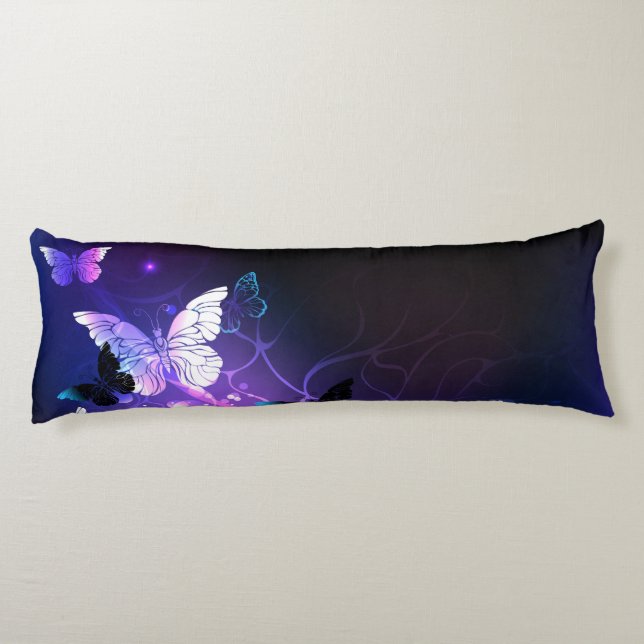 Background with Night Butterflies Body Cushion (Back)