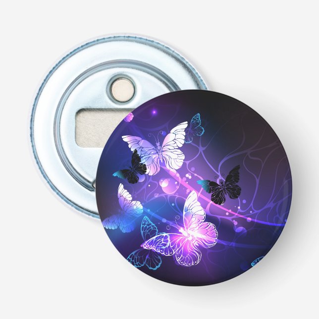 Background with Night Butterflies Bottle Opener (Front)