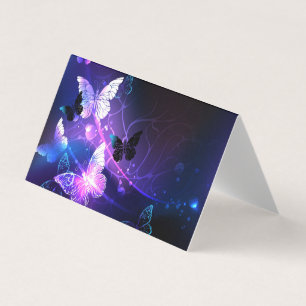 Background with Night Butterflies Business Card