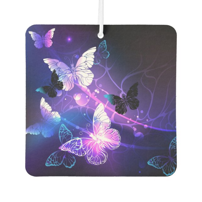 Background with Night Butterflies Car Air Freshener (Front)