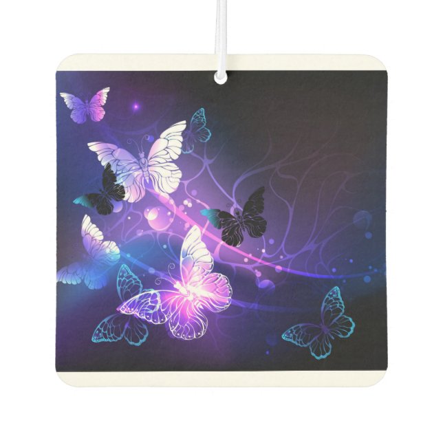 Background with Night Butterflies Car Air Freshener (Front)