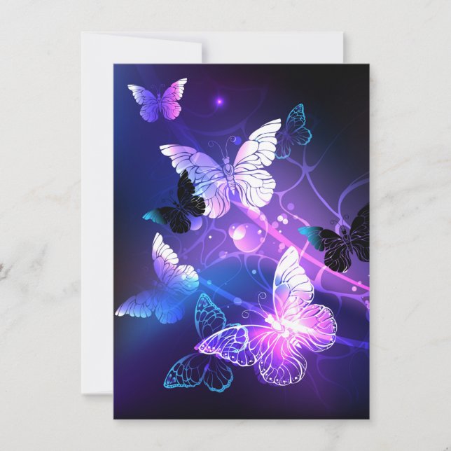 Background with Night Butterflies Card (Front)
