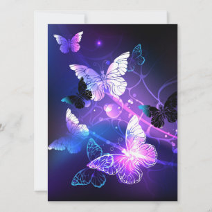Background with Night Butterflies Card