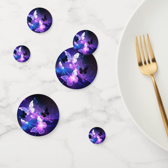 Background with Night Butterflies Confetti (Group)