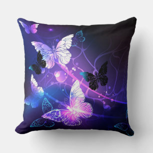 Background with Night Butterflies Cushion