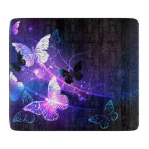 Background with Night Butterflies Cutting Board
