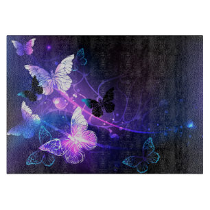 Background with Night Butterflies Cutting Board