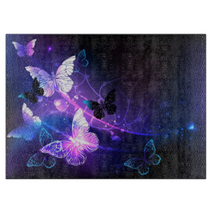 Background with Night Butterflies Cutting Board
