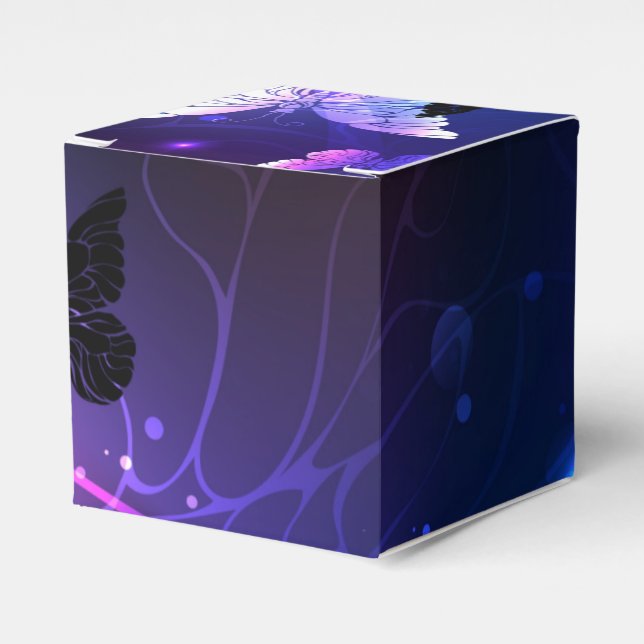 Background with Night Butterflies Favour Box (Front Side)