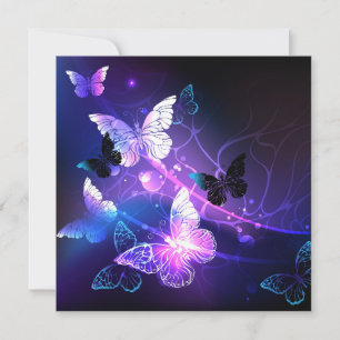 Background with Night Butterflies Holiday Card