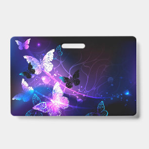 Background with Night Butterflies ID Badge