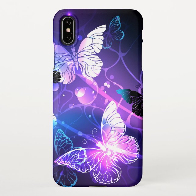 Background with Night Butterflies iPhone Case (Back)