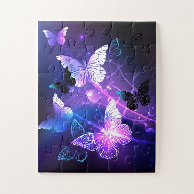 Background with Night Butterflies Jigsaw Puzzle (Vertical)