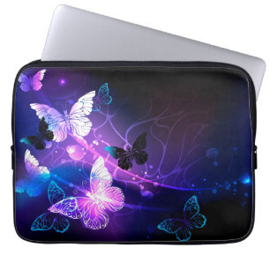 Background with Night Butterflies Laptop Sleeve