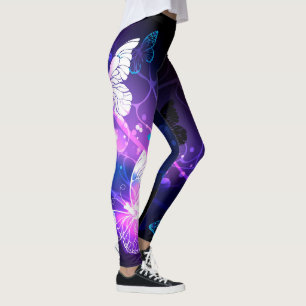 Background with Night Butterflies Leggings