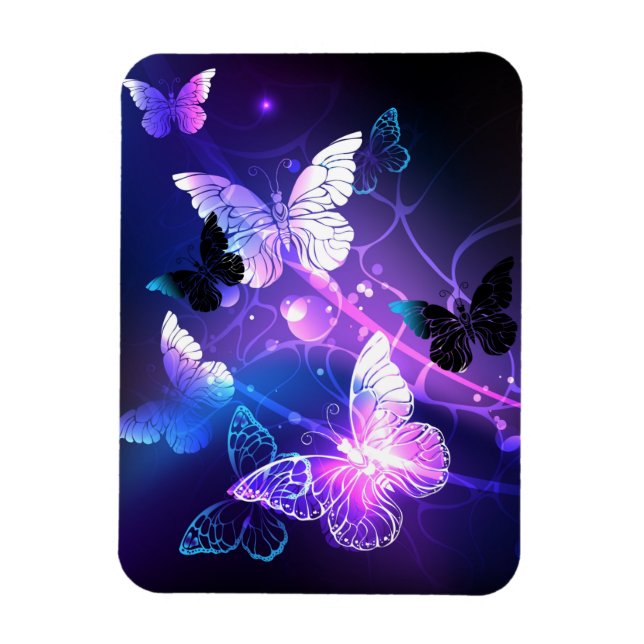 Background with Night Butterflies Magnet (Vertical)