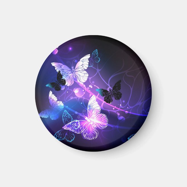Background with Night Butterflies Magnet (Front)