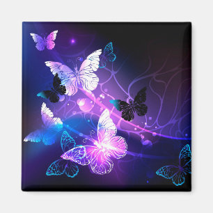 Background with Night Butterflies Magnet