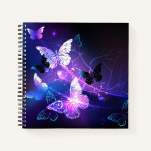 Background with Night Butterflies Notebook