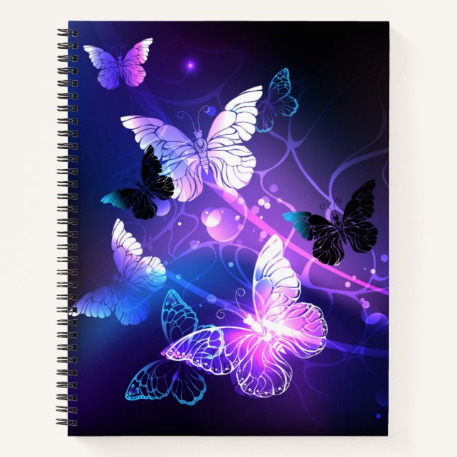 Background with Night Butterflies Notebook (Front)